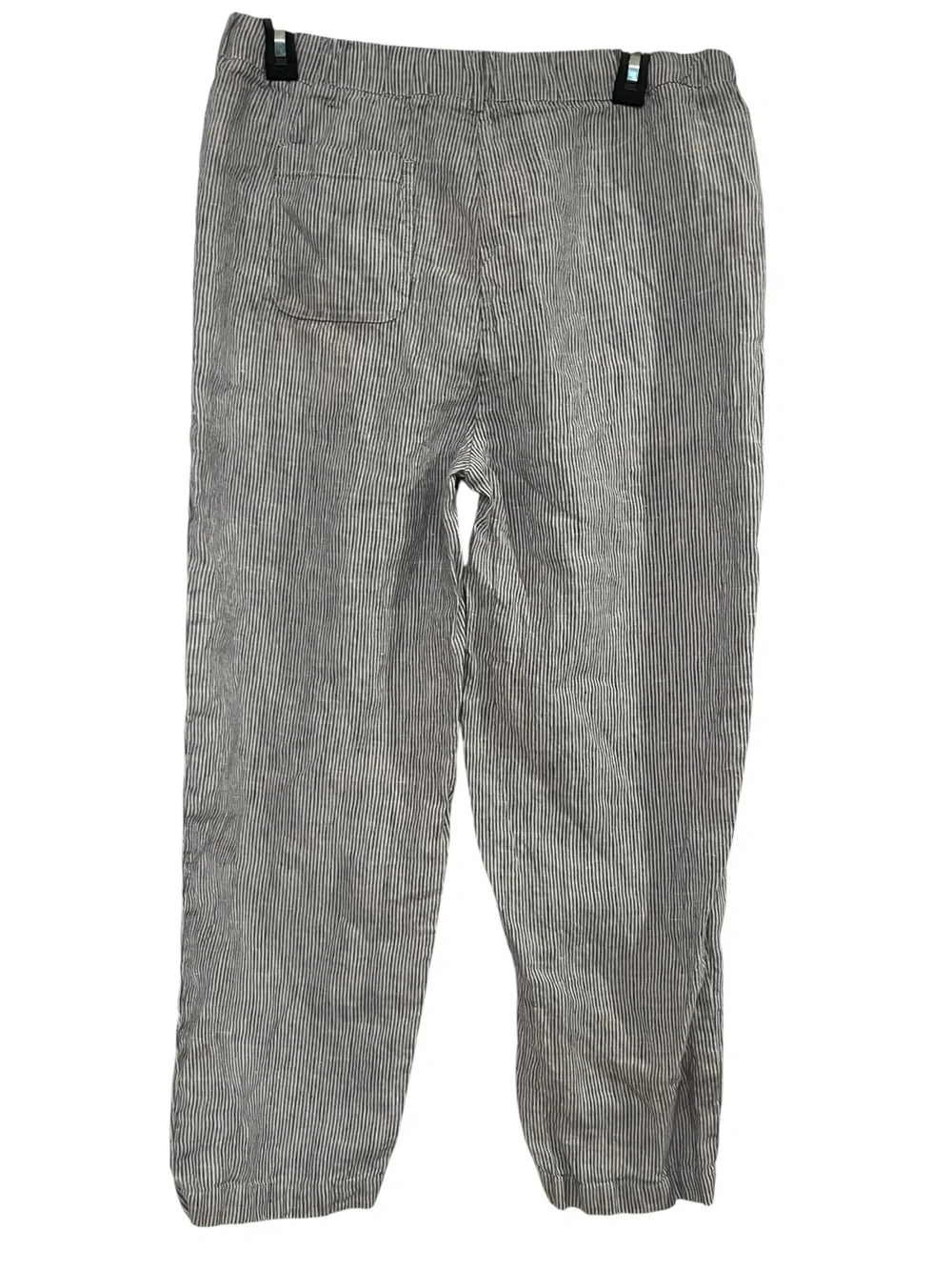 Quince 100% European Linen Micro Striped Capri Pants Sz M